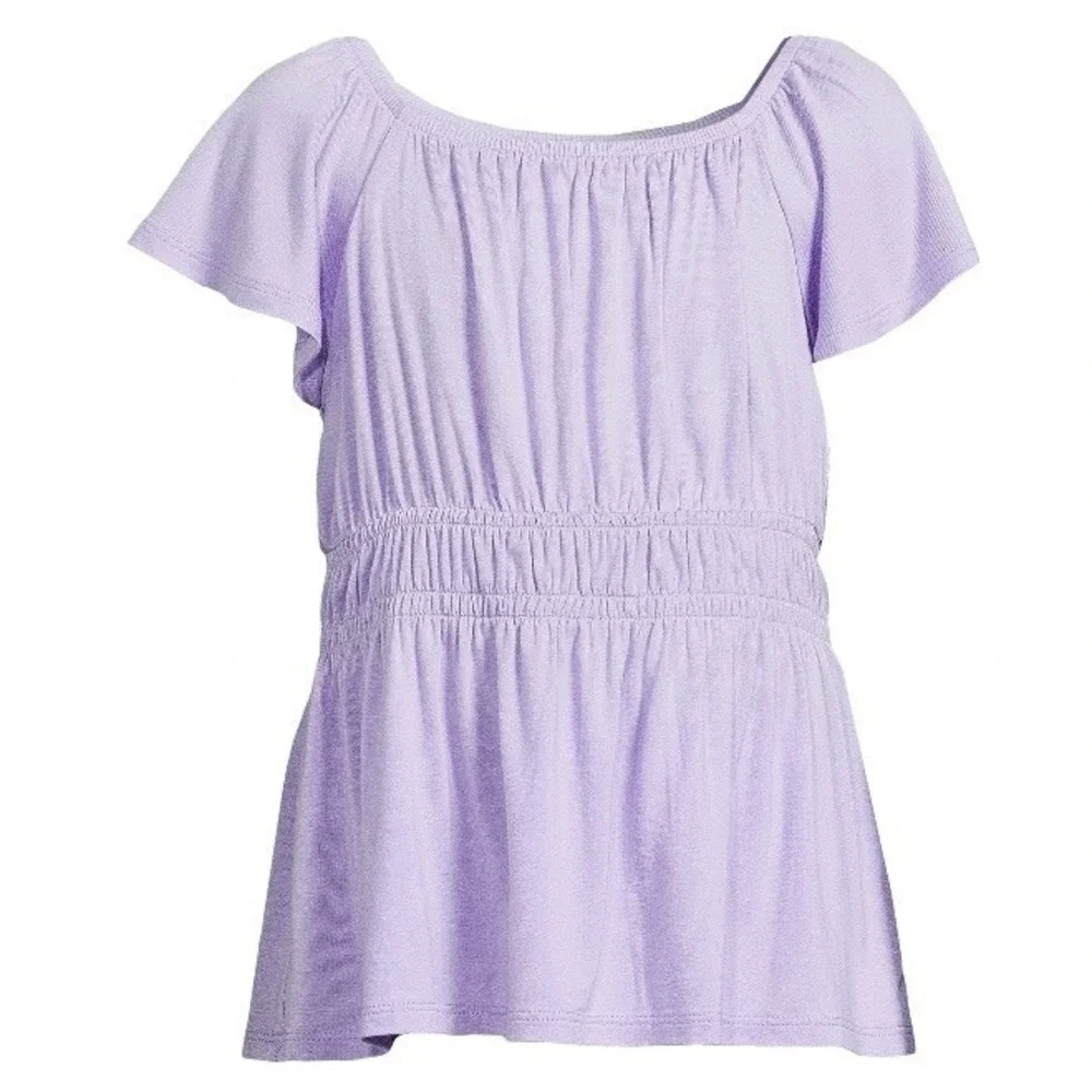 Wonder Nation Girls Elastic Waist Top XXL 18 New with Tags Lilac Bud Smocked